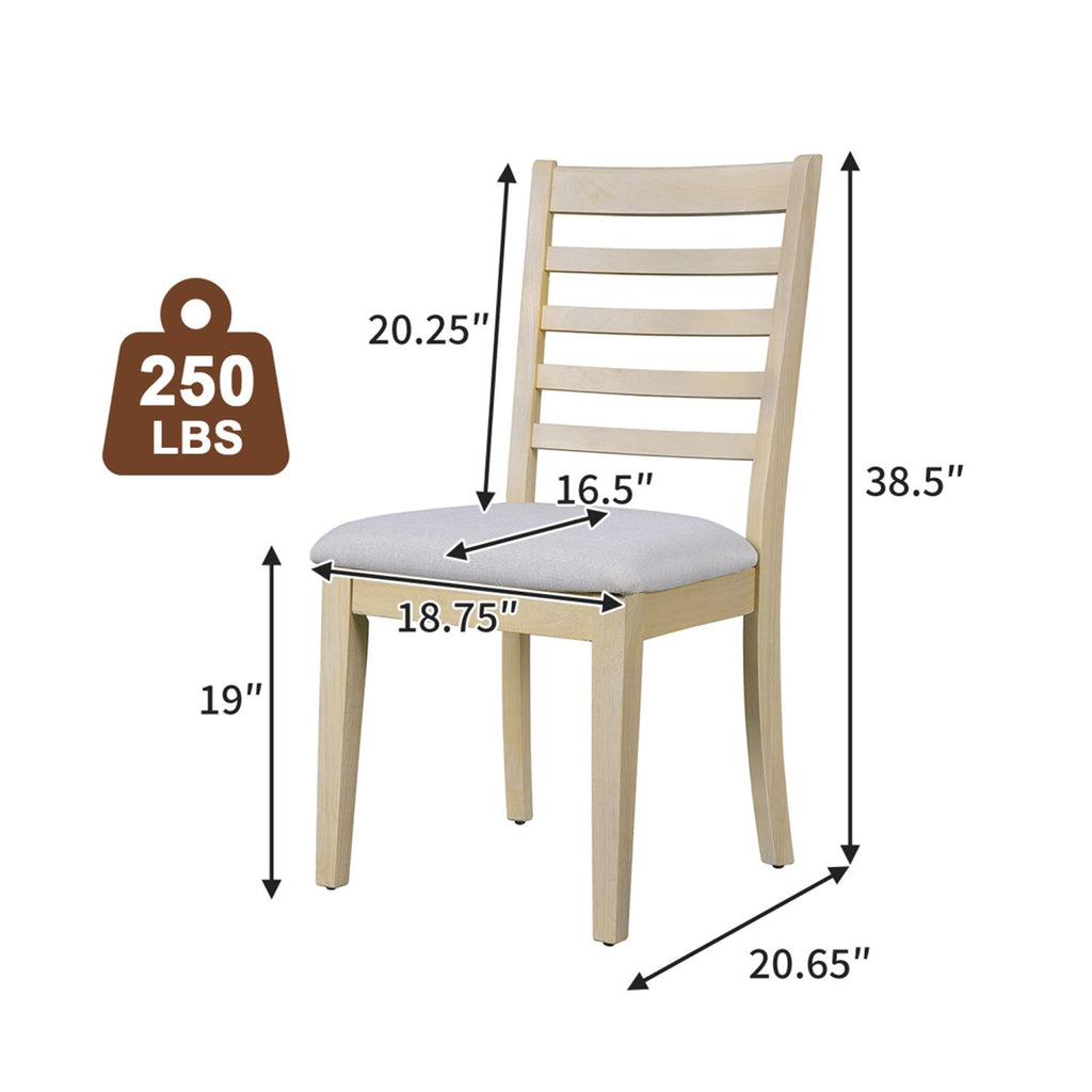7 Piece Extendable Dining Table Set, Farmhouse Extendable Table with 18" Move Leaf, 78" Rustic Wooden Kitchen Table and 6 piece Upholstered Chairs, Expanding Dining Room Table Set for Dining Room