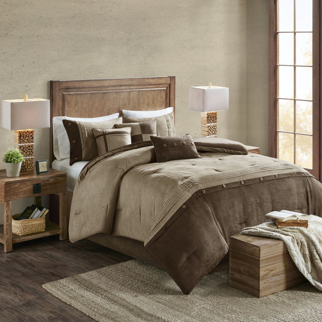 7 Piece Faux Suede Comforter Set