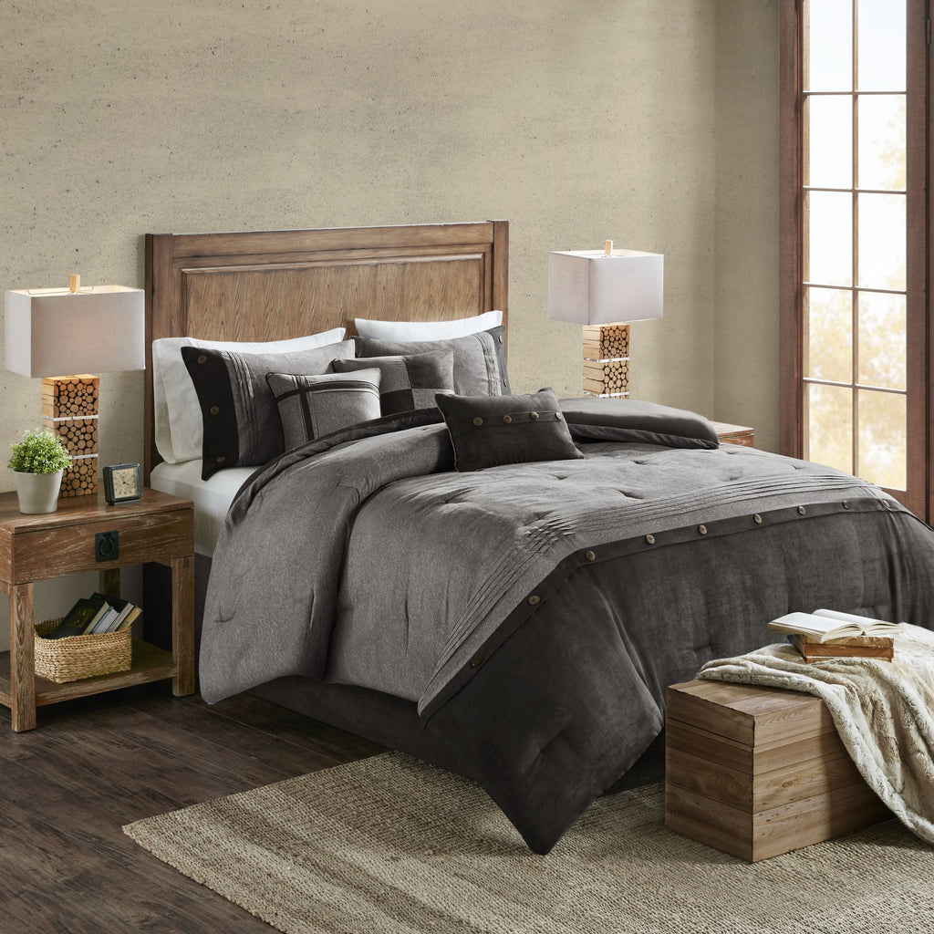7 Piece Faux Suede Comforter Set