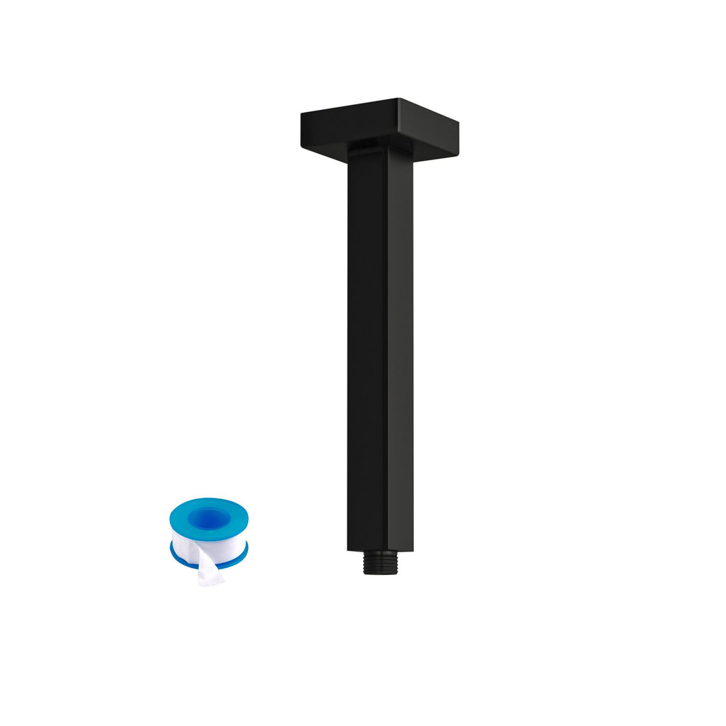 8" Ceiling Mounted Shower Arm with Flange, Matte Black