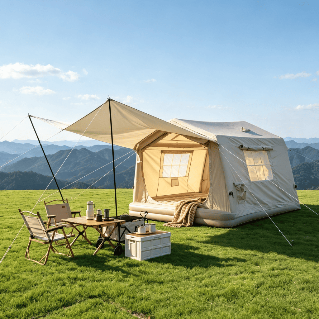8 m ² Inflatable Tents for Camping with canopy, Blow Up Tent with Hand Pump, Easy Setup InflatableTent 4 Season Tent, Waterproof Oxford Air Glamping Tents for Camping Adult 4/6/8 Person