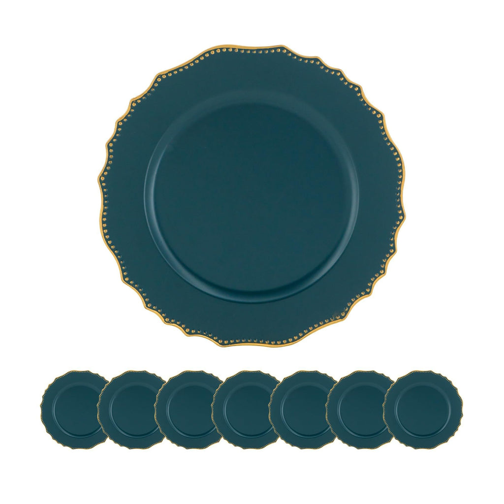 8 Pack Plastic Charger Plate, D13"
