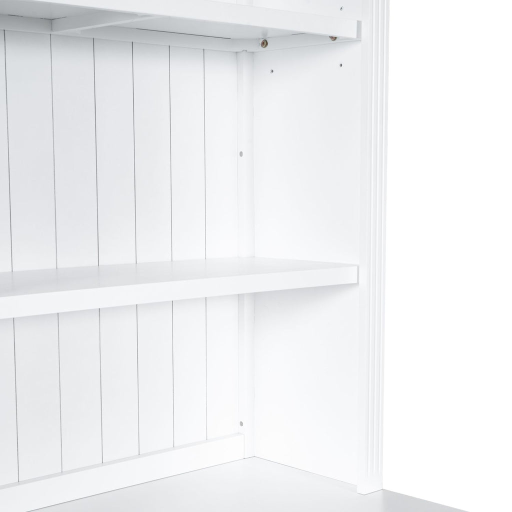 83.4"Tall Bookshelf with 3 pieces LED Lighting, Modern Bookcase with 2 Doors and 1 Drawer,Storage Bookcase with Open Shelves for Living Room,Home Office,White