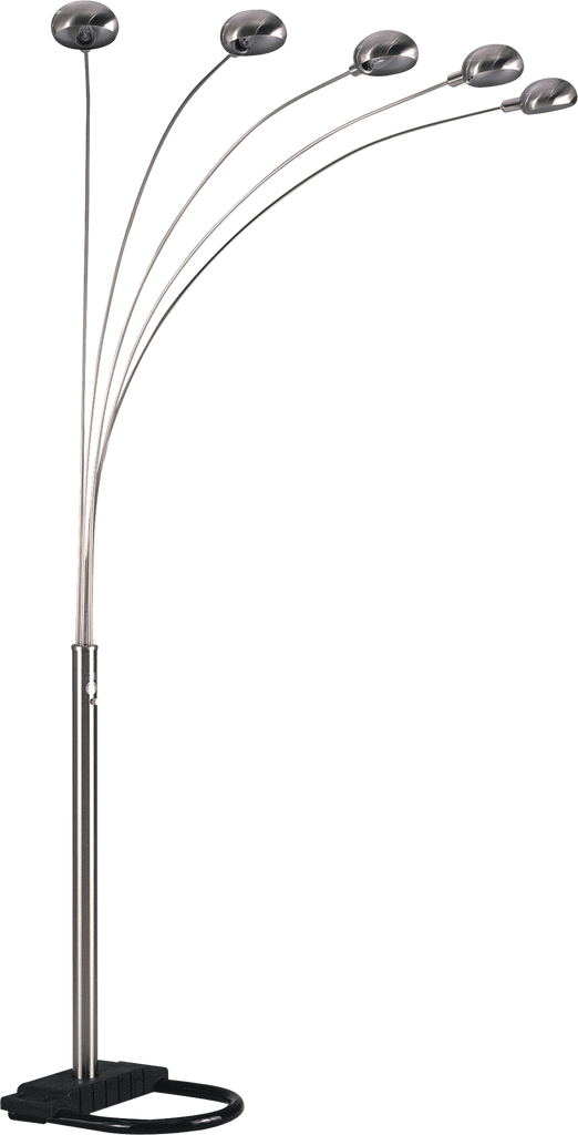 84"H SILVER 5-HEAD CAP STYLE FLOOR LAMP (1PC/CTN) (2.24/33.97)