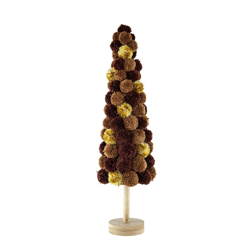 8.7x8.7x31.5" Tall Tree Christmas Table Decor, Coffee Multi