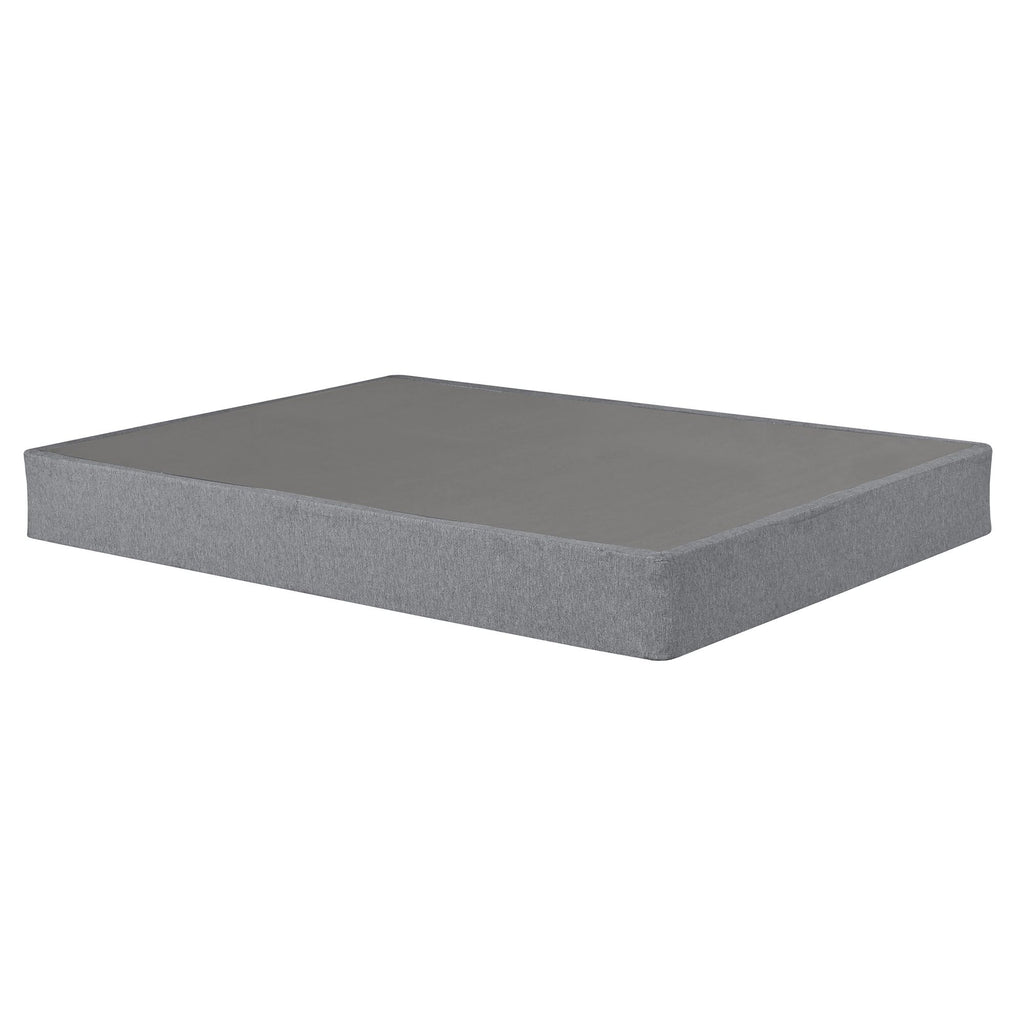 9 in. Twin-XL Size Folding Mattress Box Spring Foundation Bed Base, Polyester, Metal Frame, Gray