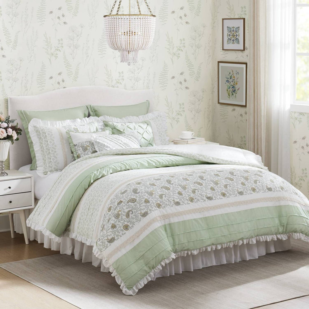 9 Piece Cotton Percale Comforter Set Cal King