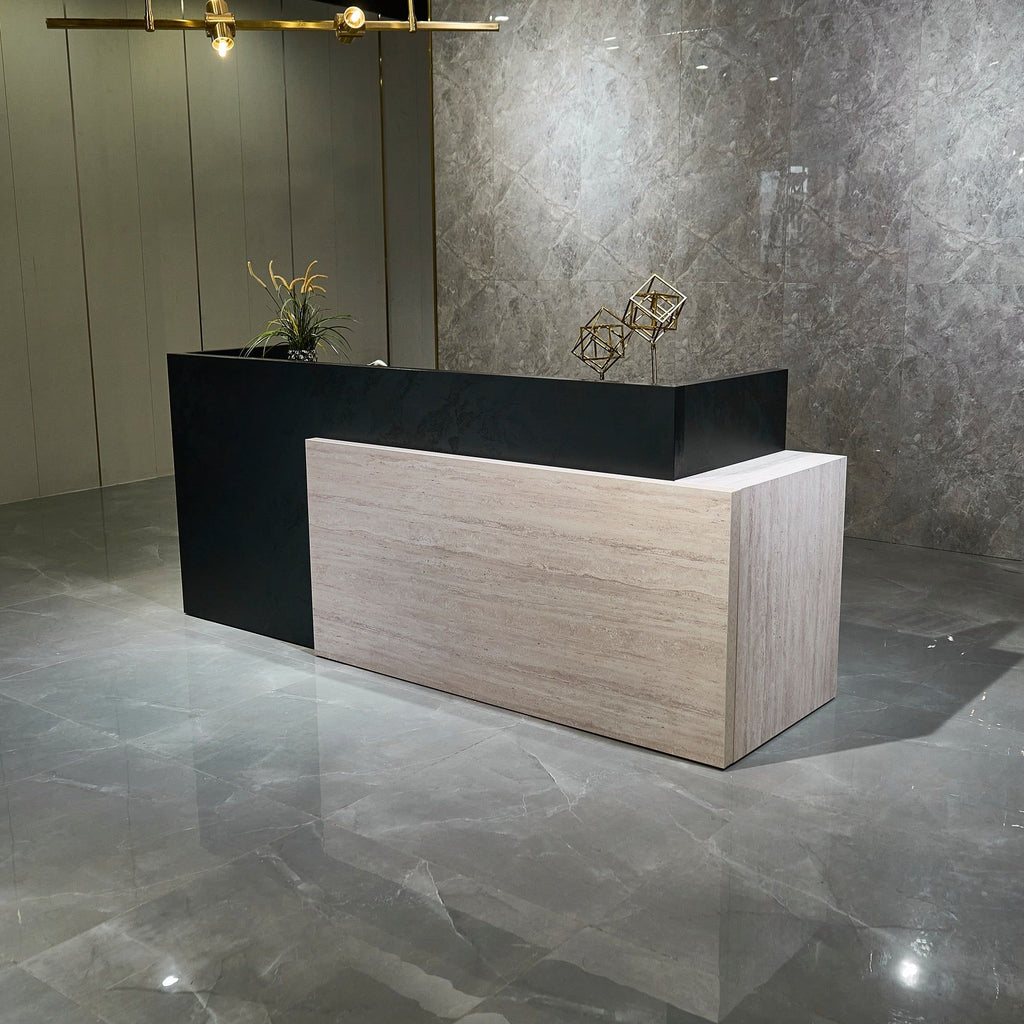 94.5" Modern Reception Desk for 2 Person, Large Commercial Front Desk