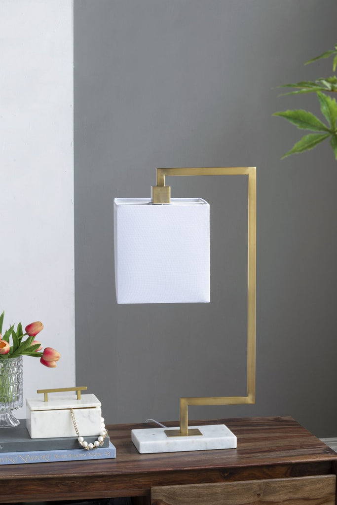 9x14.3x25.2" Metal Table Lamp