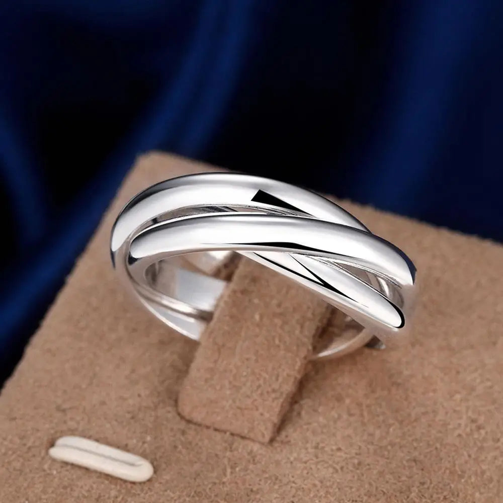 Stylish 925 Sterling Silver Wedding Ring for Women, a fashionable charm jewelry gift enhancing any outfit beautifully.