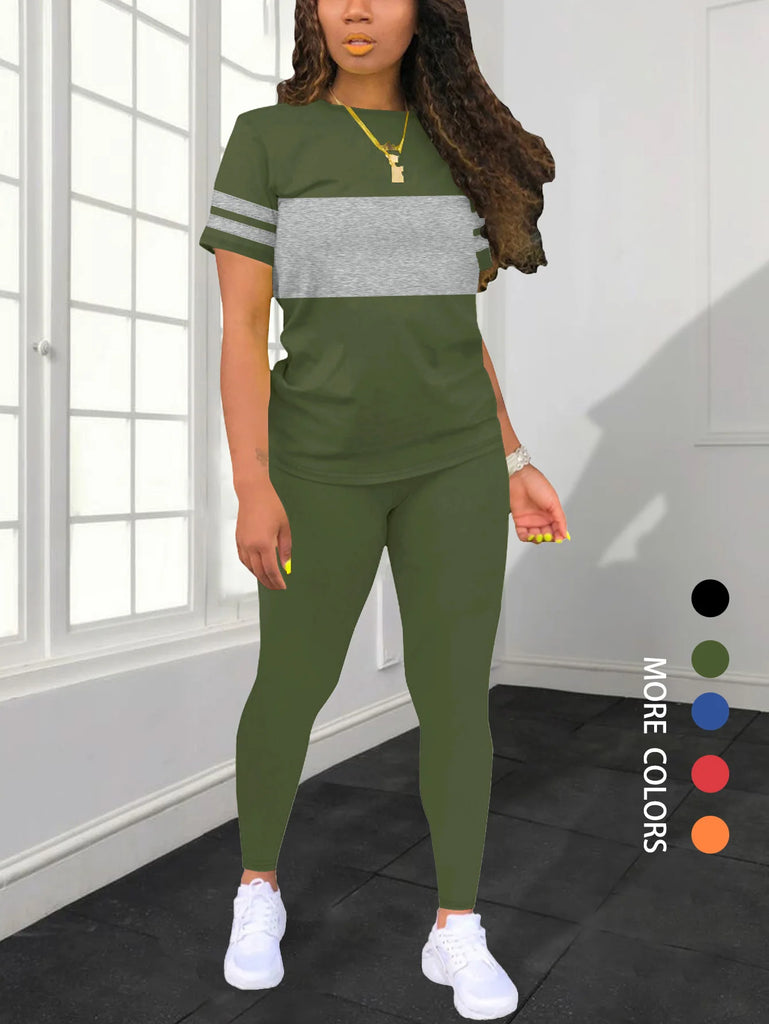 Stylish Women's Summer Casual Outfit Set for Office and Play Comfortable Loose Fit Ensemble, perfect for versatile wear.