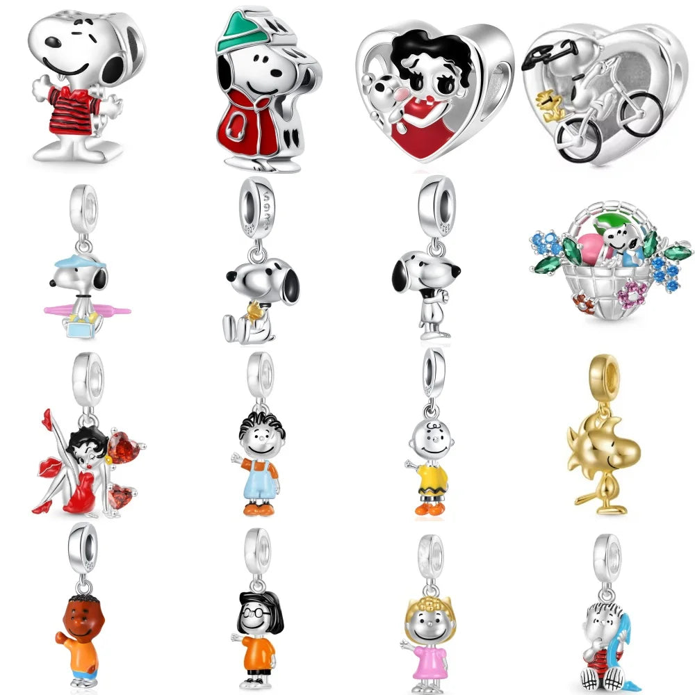 925 Silver Flower Basket Dog Beads for Boys and Girls Pendants Suitable for DIY Exquisite Jewelry for stylish creations.