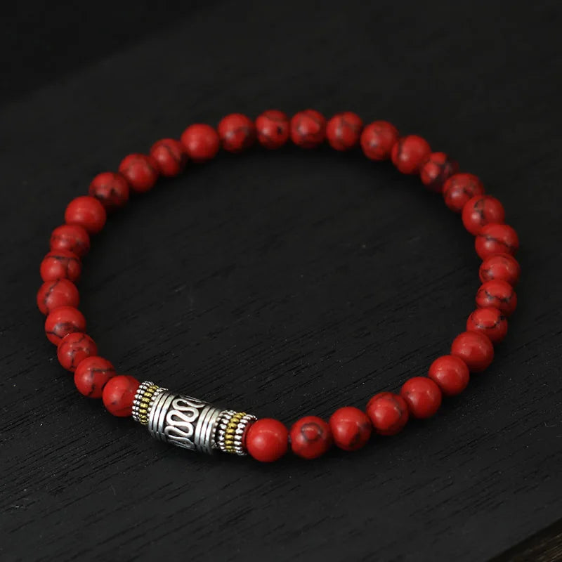Minimalist 6mm Natural Stone Yoga Bracelet for Meditation and Spiritual Practice, perfect for tranquility and style.