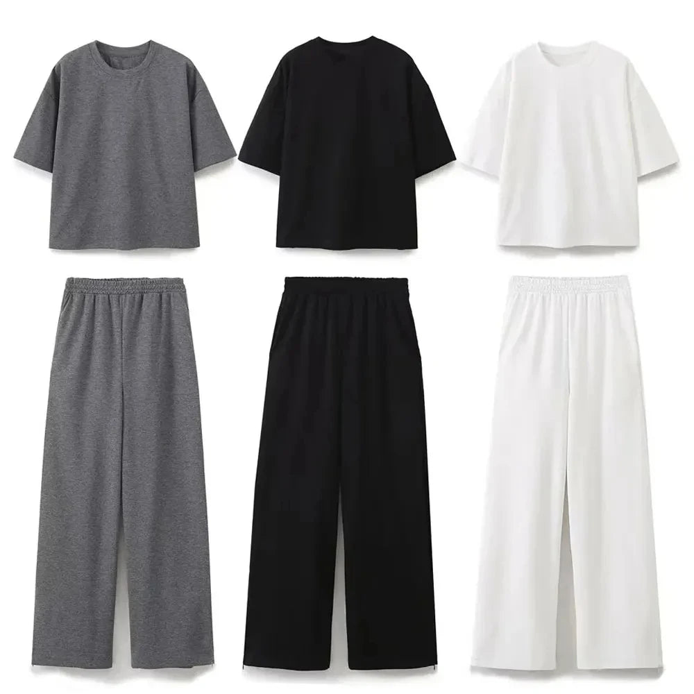 Women Casual Solid Shirt and Pant Set with Short Sleeve and Zipper Trousers for Office Wear in stylish colors.