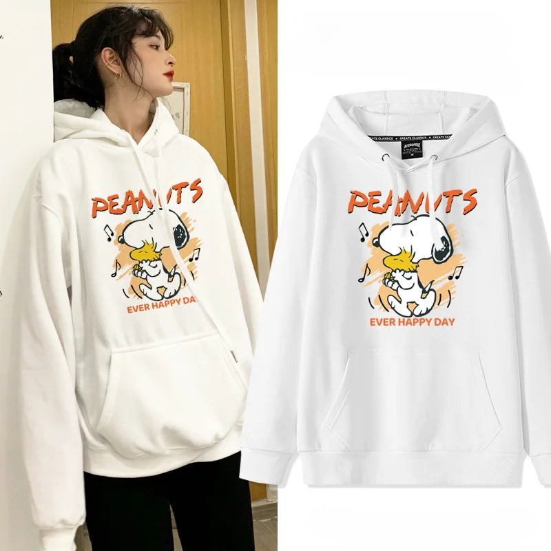 Snoopy Hoodie Pullover for Women Velvet Windproof Jacket