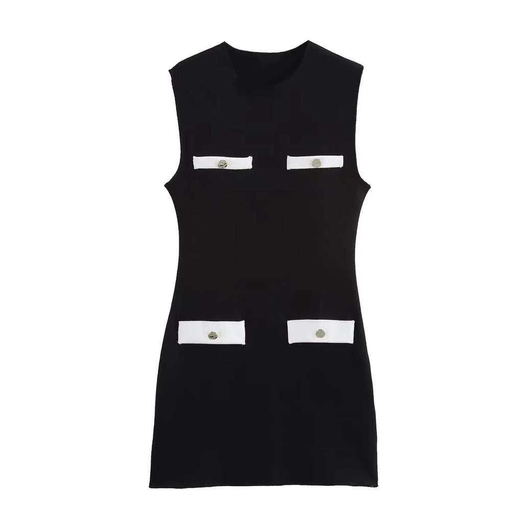 Stretch Knit Mini Dress For Women Elegant Tank Dress