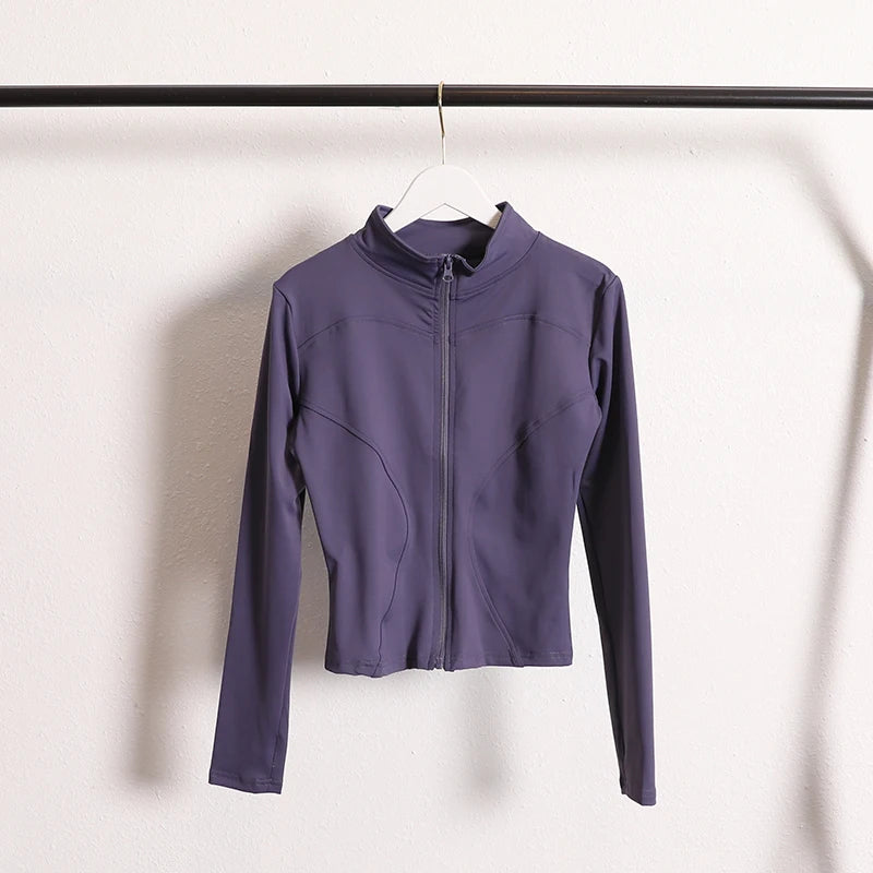 Yoga Jacket Women Zip Up Activewear With Thumb Holes