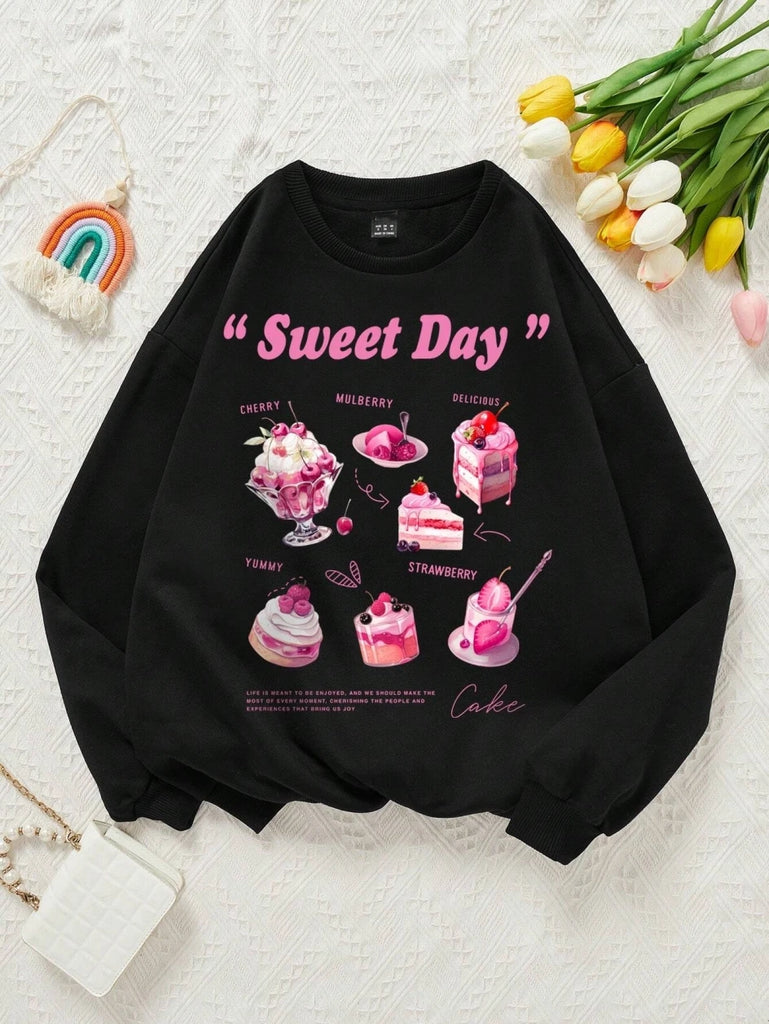 Cute Printed Hoodie for Women Fleece Sweatshirt Spring