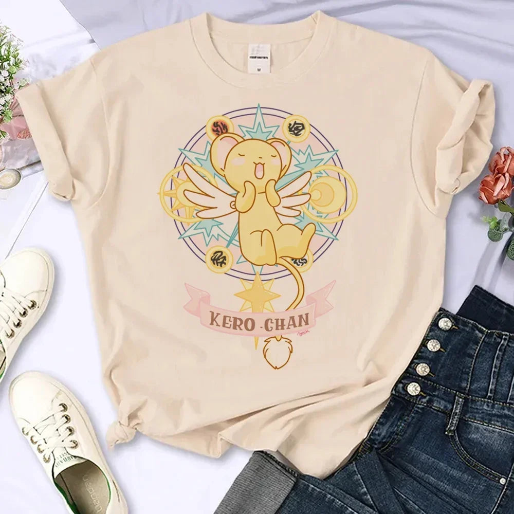 Cardcaptor Sakura Anime Graphic T Shirts for Women Y2K Cartoon Style Tops