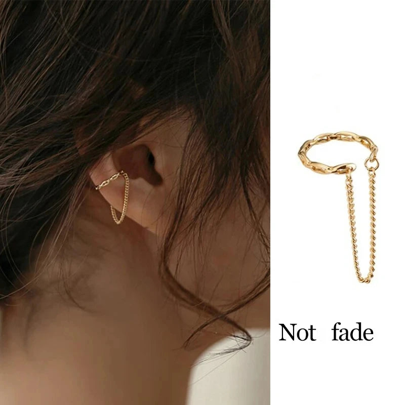 Stylish Fashion No Piercing Ear Cuff Earrings for Women - Stylish Fake Piercing Earcuff Clips Jewelry, perfect for trendy looks.