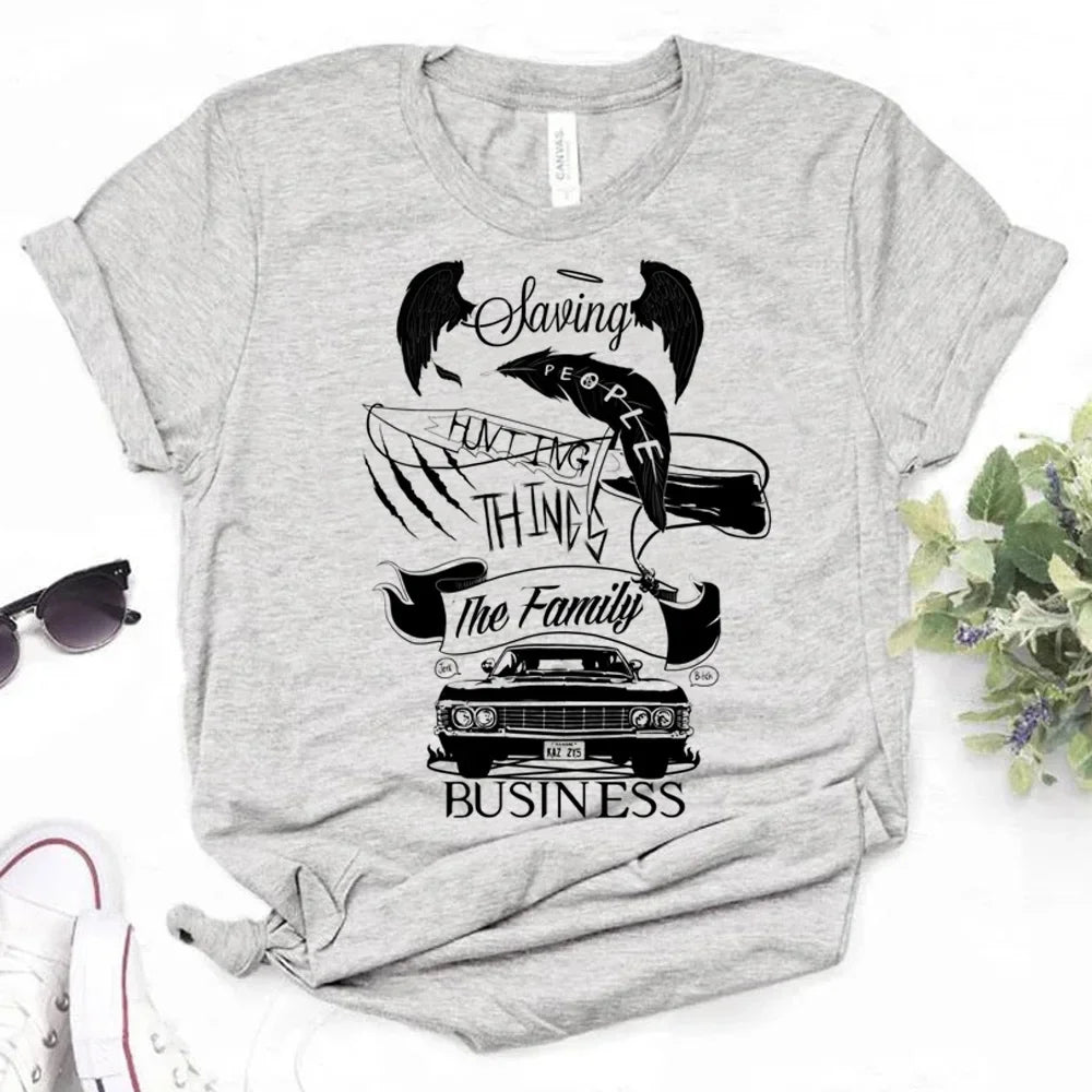 Supernatural Graphic T-Shirts for Women - Stylish Harajuku Comic Tee for Girls