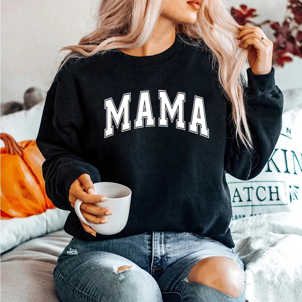 Mom Life Hoodie Varsity Sweatshirt For Super Moms Crewneck
