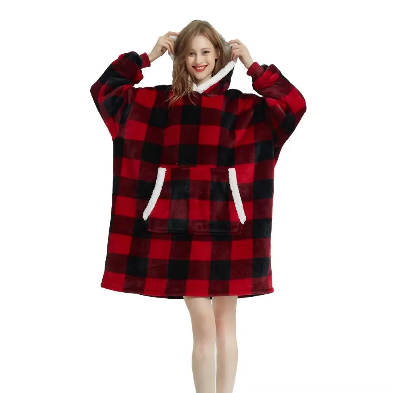 Wearable Blanket Hoodie Sweatshirt For Cozy Winter