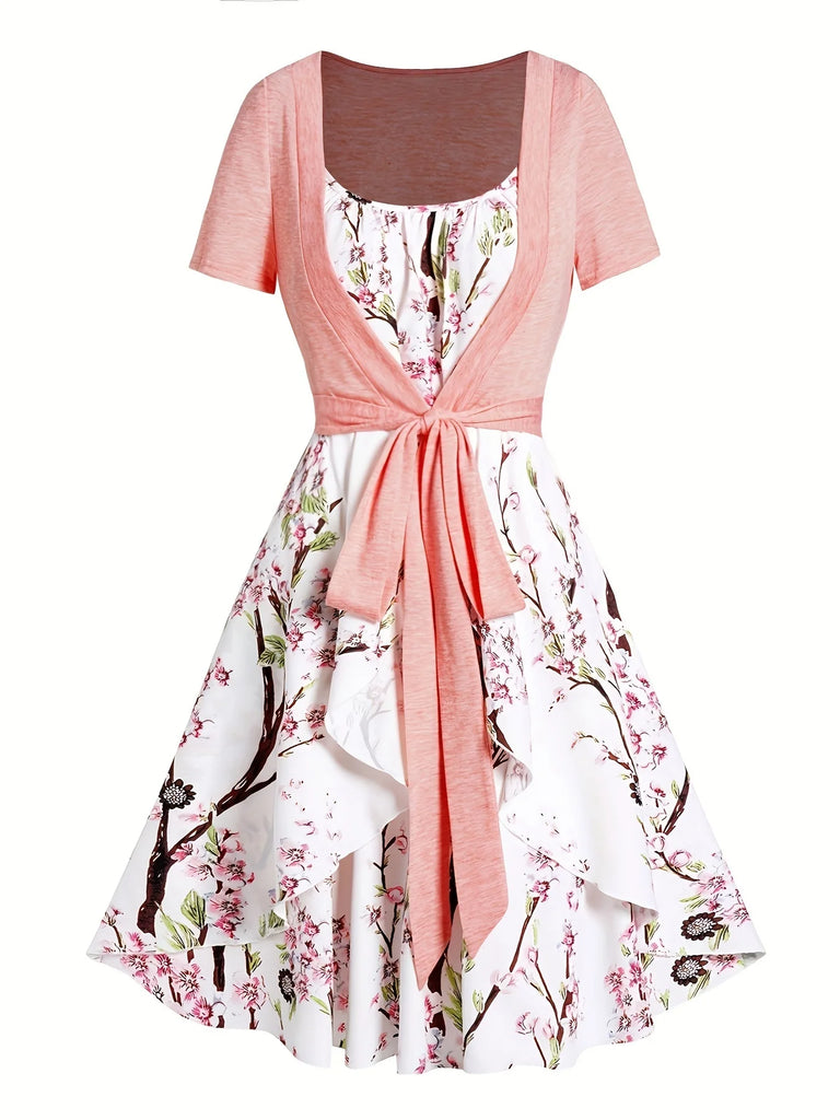 Mosaic Print Long Suspender Dress For Women Spring Summer