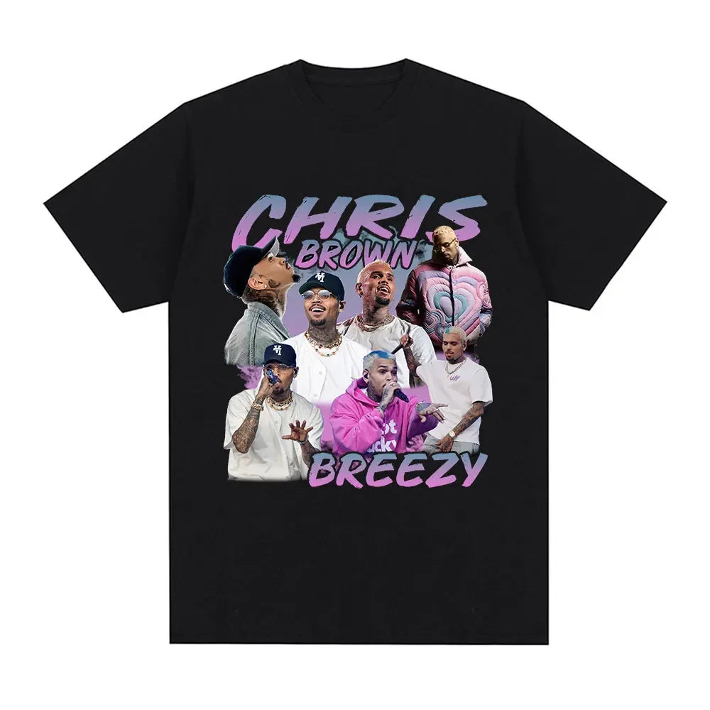 Breezy Pattern T-Shirt for Women Casual Short Sleeved Street Wear