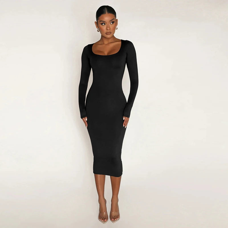 Velvet Bodycon Dress For Women Long Sleeve Party Clubwear