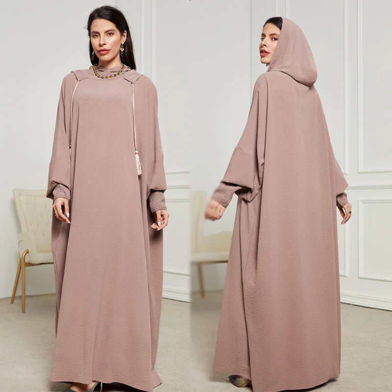 Islamic Hooded Abaya With Khimar Niqab For Ramadan Prayer