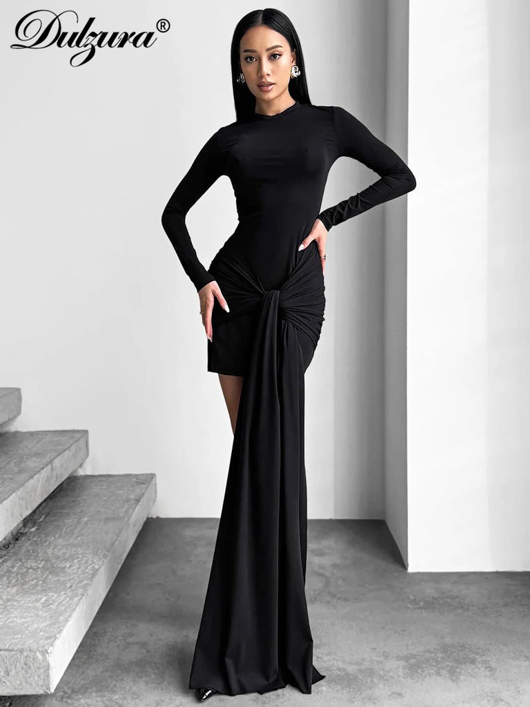 Lace Up Mini Dress Prom Party Wear For Women Long Sleeves