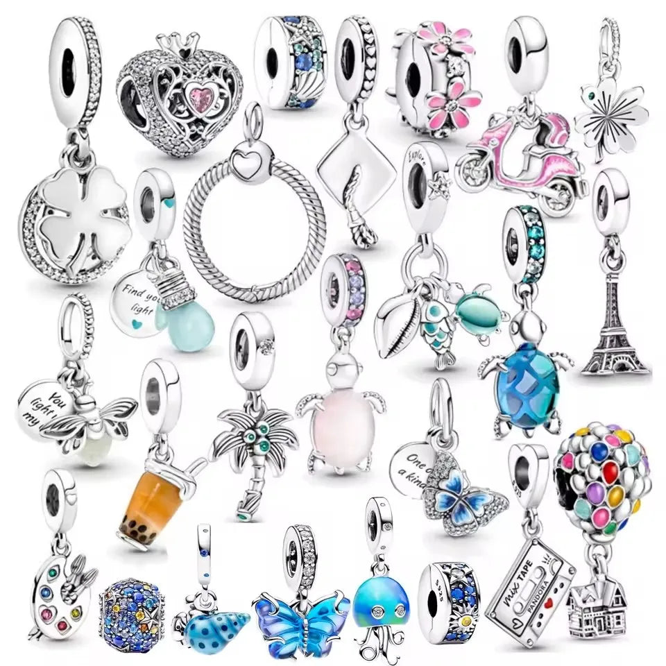 925 Sterling Silver Turtle Charm Pendant for 3mm Bracelets, a perfect gift for women’s DIY jewelry collections.