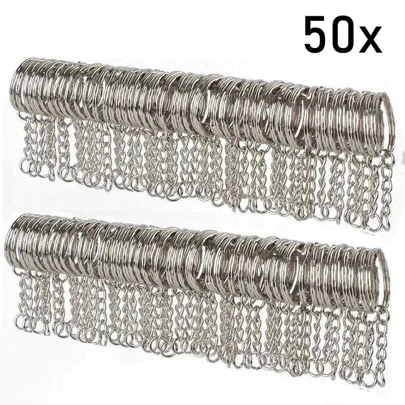 25mm Metal Circular Buckle Set of 50 Durable Flat Rings for DIY Crafts and Keychains, perfect for creative projects.