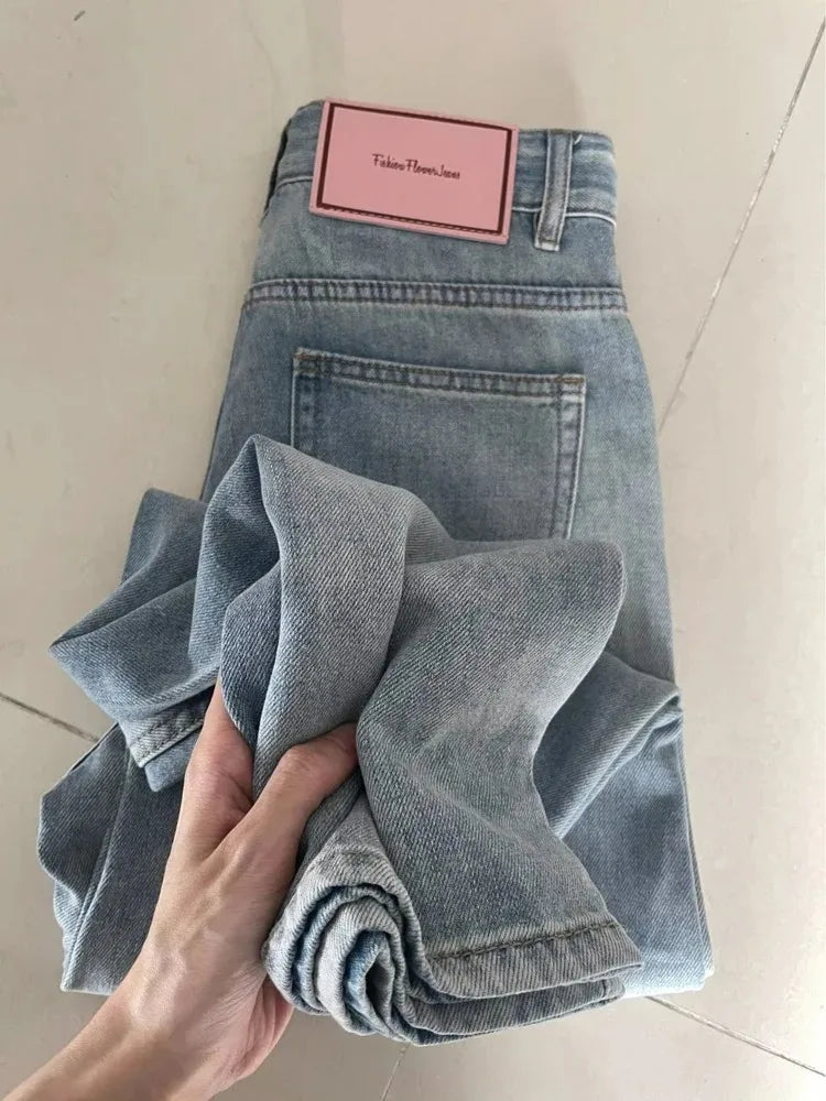Women Wide Leg Jeans Baggy Denim Pants Vintage Streetwear
