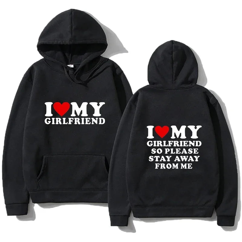 Couple Hoodie I Love My Girlfriend Boyfriend Harajuku Style