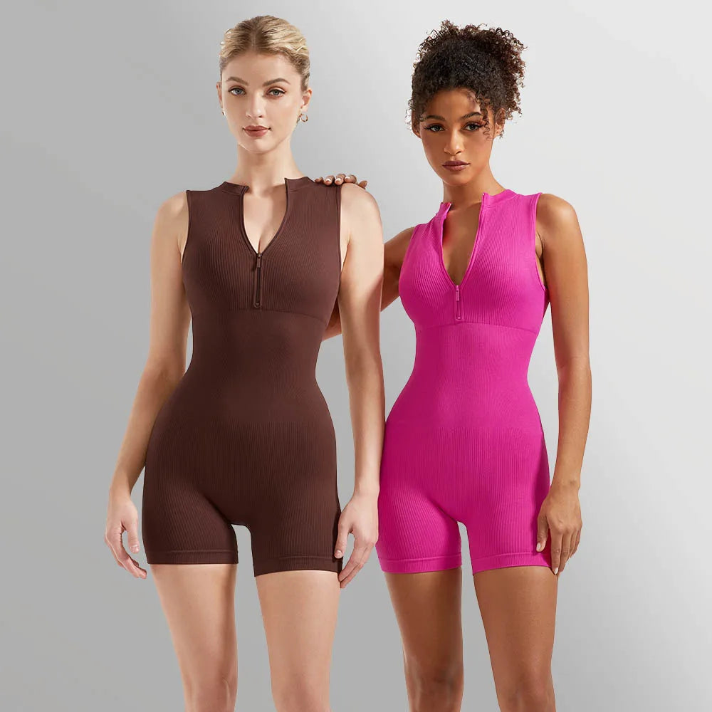 Zipper XL Size Sleeveless Jumpsuit Bodysuit for Women Summer Romper Overalls, perfect for stylish streetwear outfits.