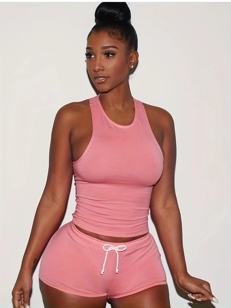 Summer Super Short Cotton Shorts with Elastic Slim Fit Creative Vest Style Fashionable Lightweight Casual Wear for stylish comfort.