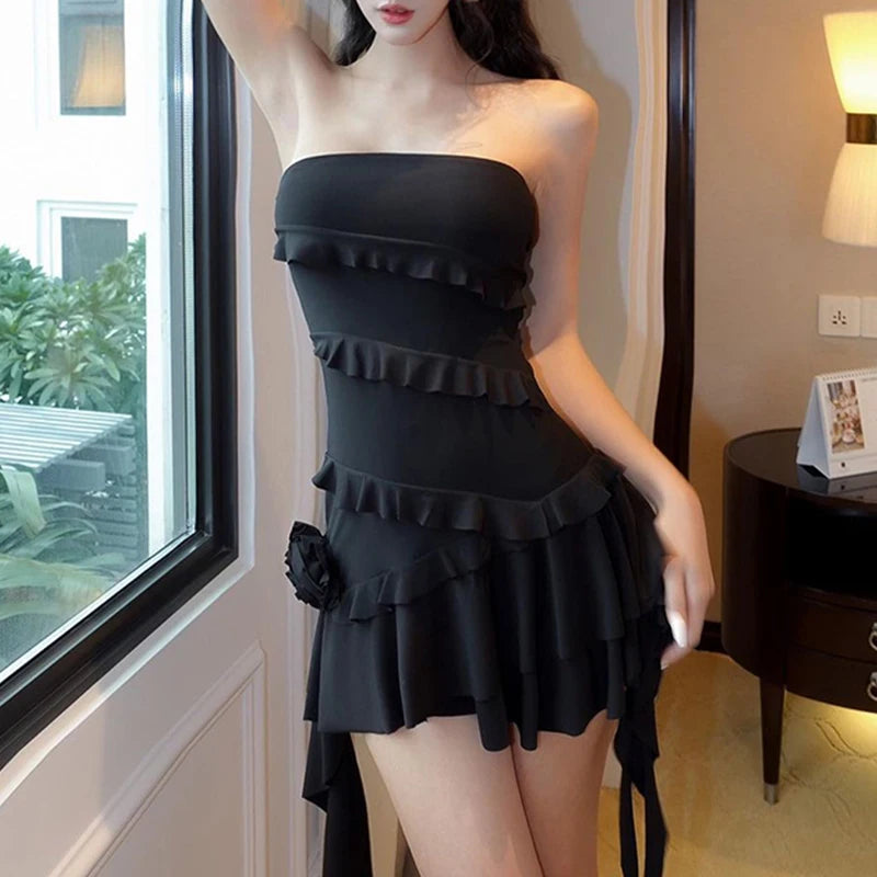 Strapless Mini Dress Off Shoulder A Line Party Dress