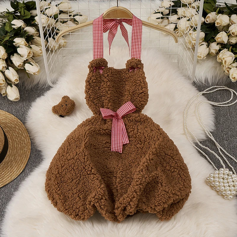 Teddy Bear Cosplay Nightwear Halter Dress Sleepwear Pajamas