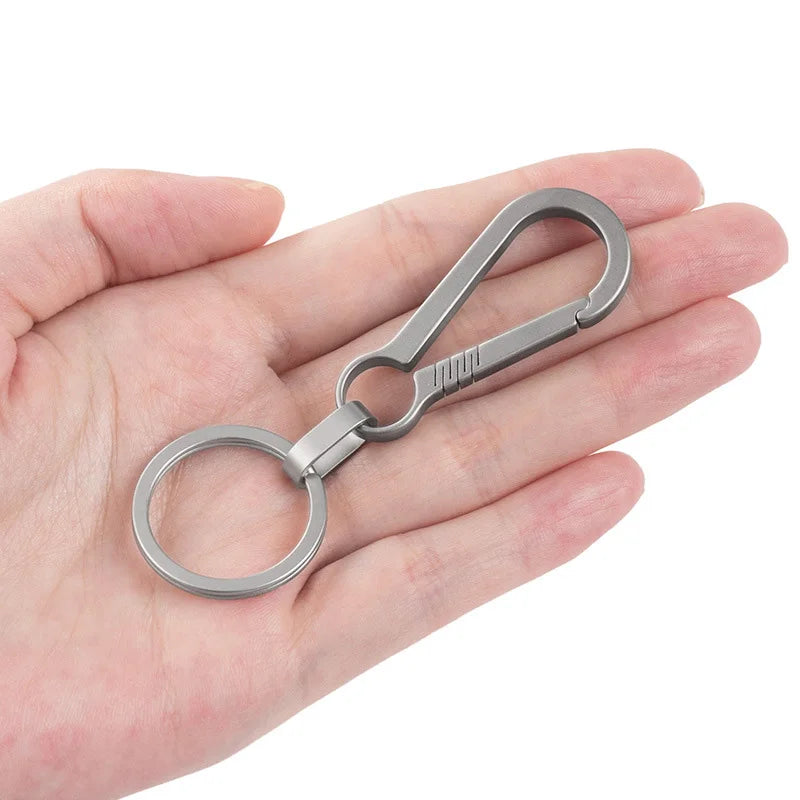 Titanium Alloy Keychain Buckle Ring for EDC Outdoor Use and Car Accessories, perfect for outdoor and car enthusiasts.