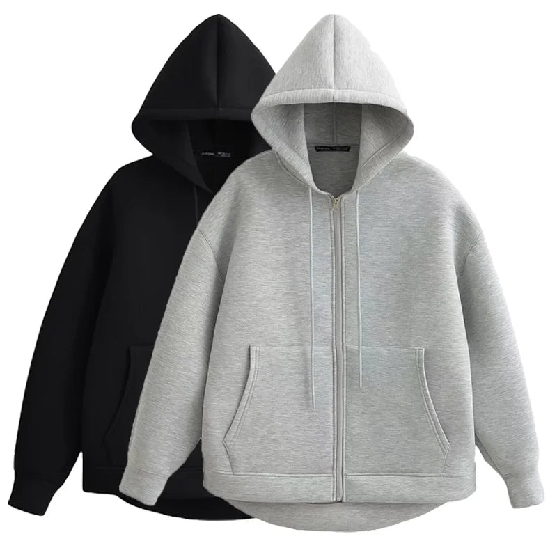 Oversized Zip Up Hoodie For Women Y2K Style Autumn Winter