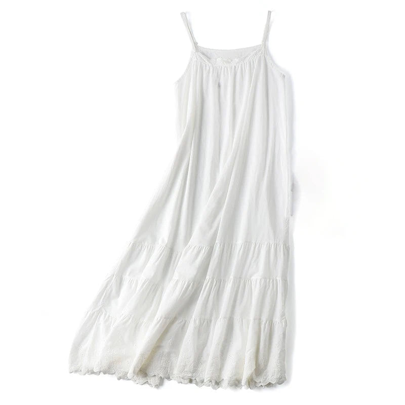 Forest Style Embroidered Cotton Cake Skirt Women Spring