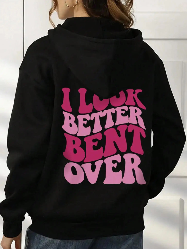 Women Fur Lined Hoodie Hip Hop Style Casual Sweatshirt