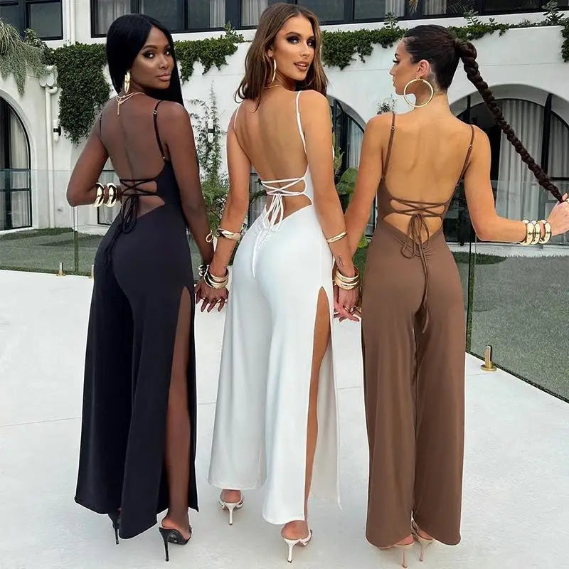 Backless Jumpsuit For Women Sleeveless Elegant Bodysuit