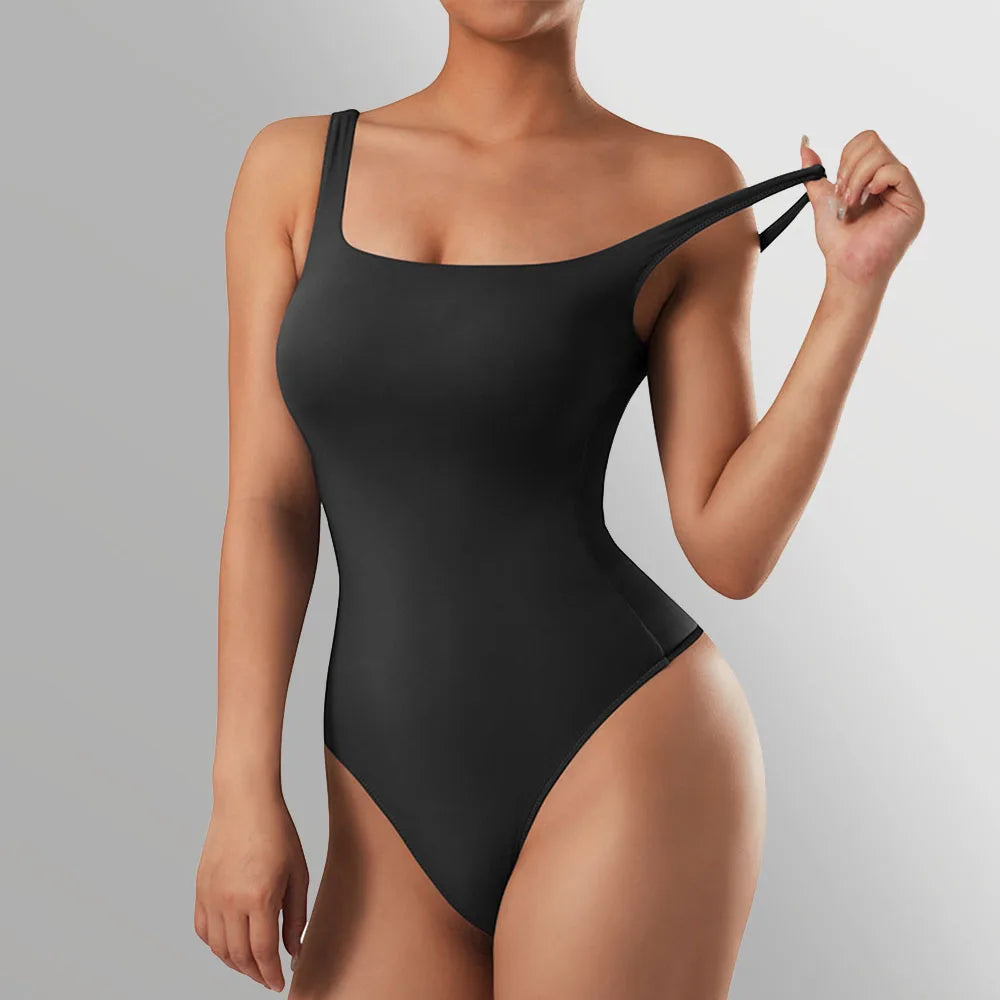 Sleek Slim Fit Casual Bodysuit for Women Sleeveless Cotton Sportswear Bodycon Jumpsuit, ideal for comfort and style.