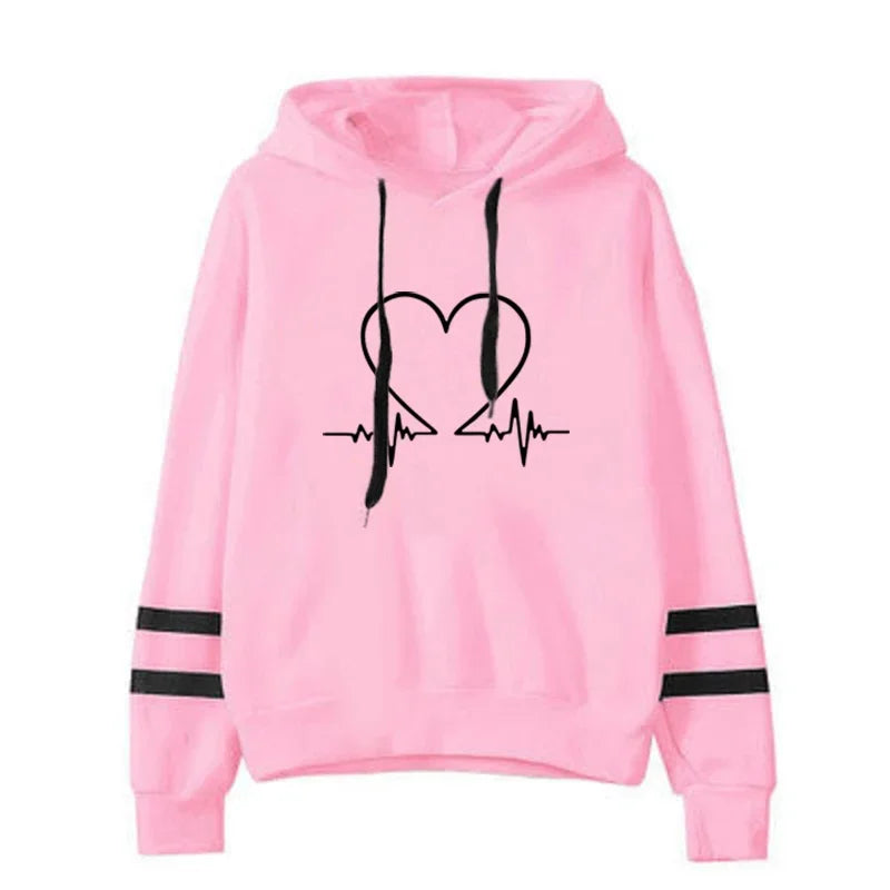Womens Striped Hoodie Slim Fit Casual Sweatshirt Daily Wear