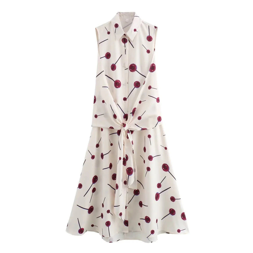 Printed Poplin Shirt Dress for Women Summer Fashion