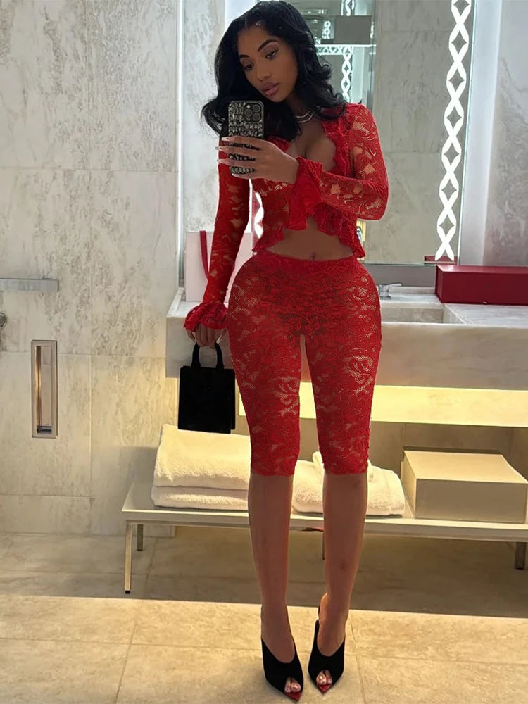 Two Piece Crop Top And Bike Shorts Set For Women Jacquard Summer Trend