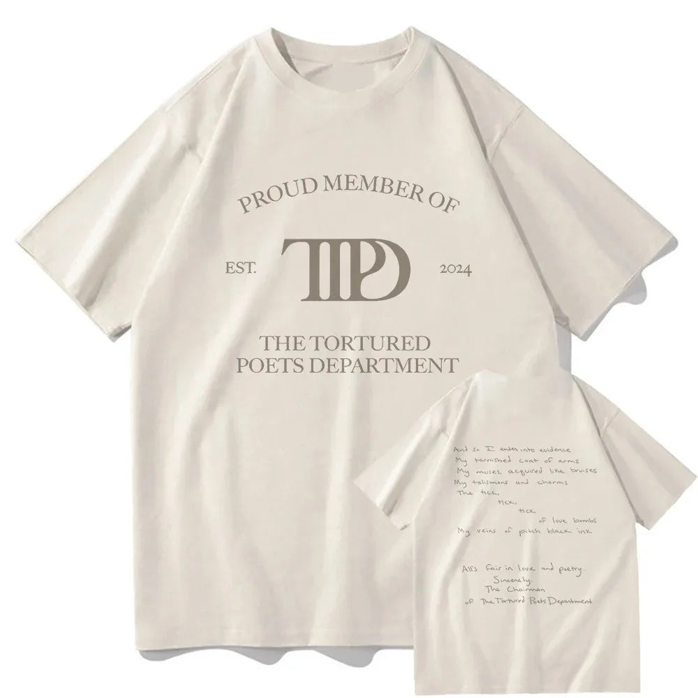 Tortured Poet Department Retro T-Shirt for Women in High-Quality Cotton